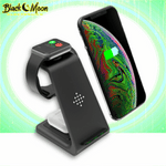 Load image into Gallery viewer, ⚡ 3-in-1 Universal Wireless iPhone &amp; Samsung Galaxy Charging Stations - Black Moon Electronics
