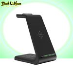 Load image into Gallery viewer, ⚡ 3-in-1 Universal Wireless iPhone &amp; Samsung Galaxy Charging Stations - Black Moon Electronics
