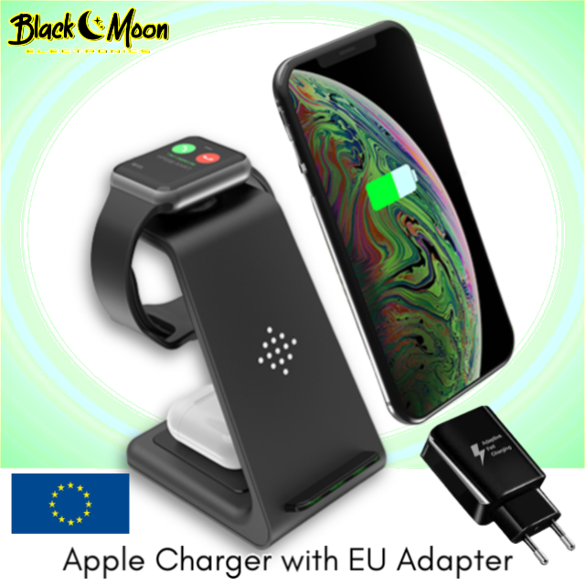 ⚡ 3-in-1 Universal Wireless iPhone & Samsung Galaxy Charging Stations - Black Moon Electronics