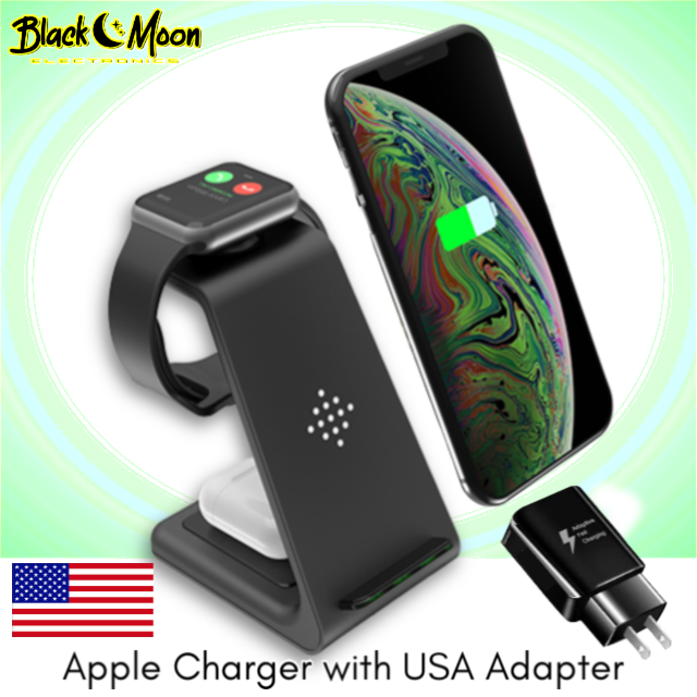 ⚡ 3-in-1 Universal Wireless iPhone & Samsung Galaxy Charging Stations - Black Moon Electronics