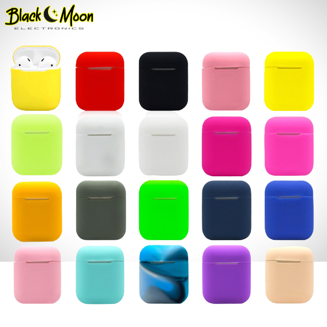 🍭 Classic AirPod Shockproof Soft Silicone Earphone Case - Black Moon Electronics